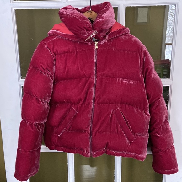 Rachel Antonoff x Anthropologie Peggy Velvet Puffer Jacket Women's Size M - Picture 13 of 16